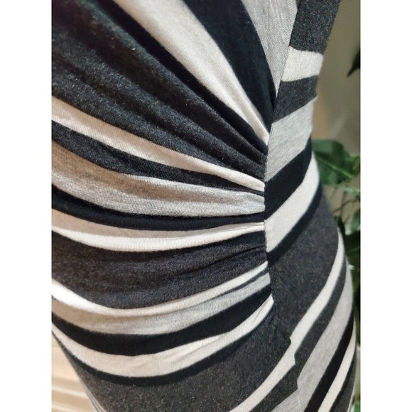 Loft Womens Gray & White Modal Round Neck Sleeveless Casual Knee Length Dress SP - Picture 5 of 12